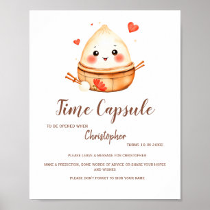 Affiche Temps Capsule Cute Little Dumpling Baby shower