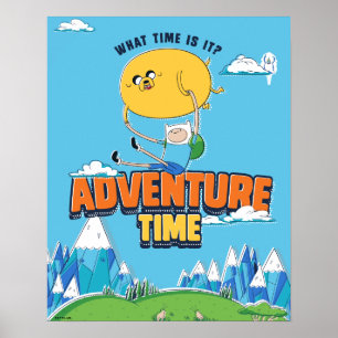 Affiche Temps d'aventure   Jake Flottant Avec Finn