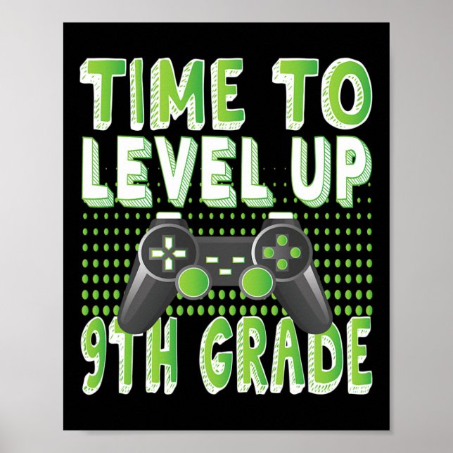 Affiche Temps De Niveau Jusqu'À 9E Année Jeu Vidéo Enfants (Devant)