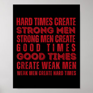 Affiche Temps difficiles Créer des hommes forts Vintage Fi
