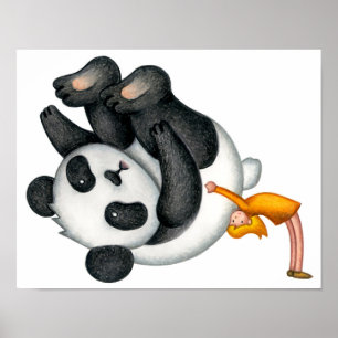 Affiche Temps doux passé à interagir avec des pandas.