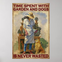 Temps passé avec le jardin et les chiens n'est jam