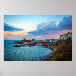 Affiche Tenby Harbour, Sud-Ouest du pays de Galles, Royaum