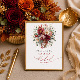 Affiche Tendance cuivre boho automne bienvenue à la douche
