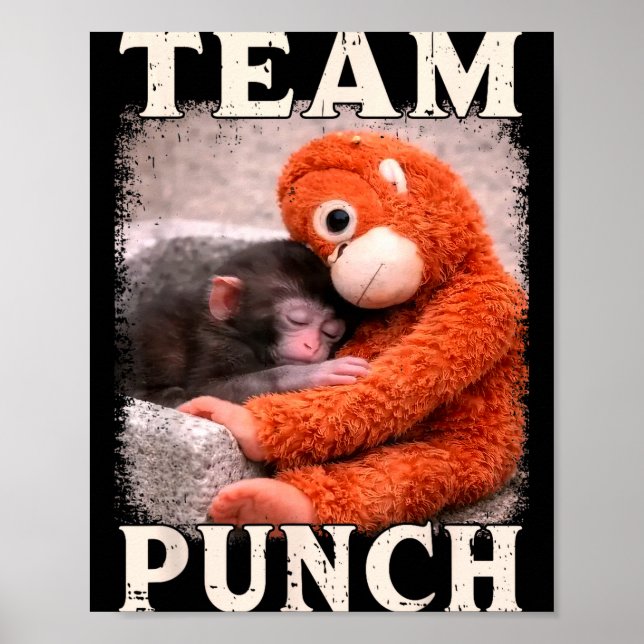 Affiche Tendance de mème d'équipe de punch de singe bébé m (Devant)