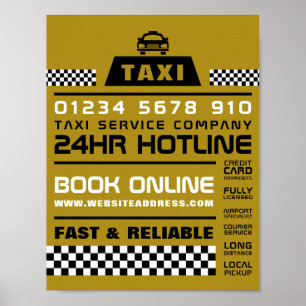 Affiche Tendance et moderne, Taxi Cabine firme publicité