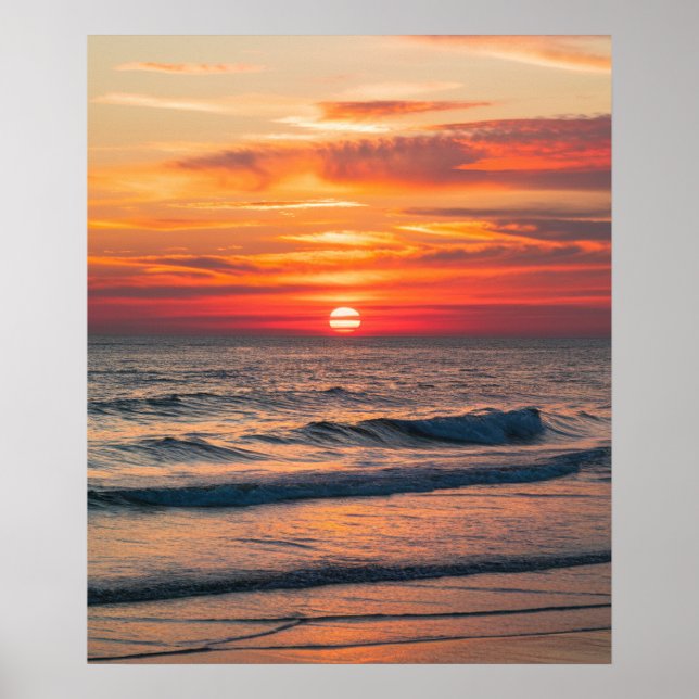 Affiche Tendance moderne Summer Tropical Beach Sunset (Devant)