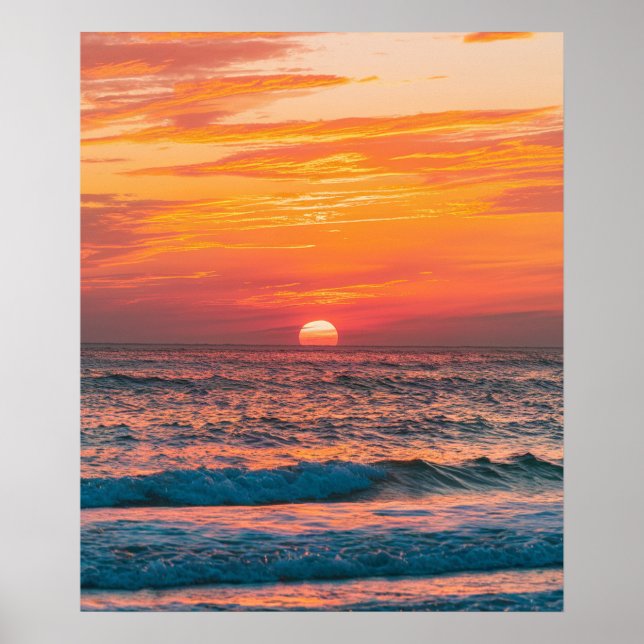 Affiche Tendance moderne Summer Tropical Beach Sunset (Devant)