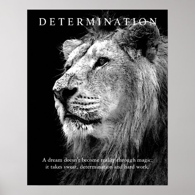Affiche Tendance Motivationnelle Détermination Lion Artwor (Devant)