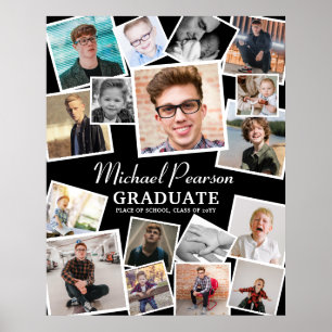 Affiche Tendance Photo Collage Graduation Party