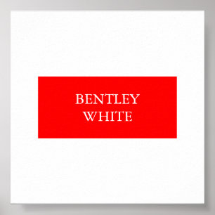 Affiche Tendance Rouge Blanc Style Simple Simple Plaque Vo