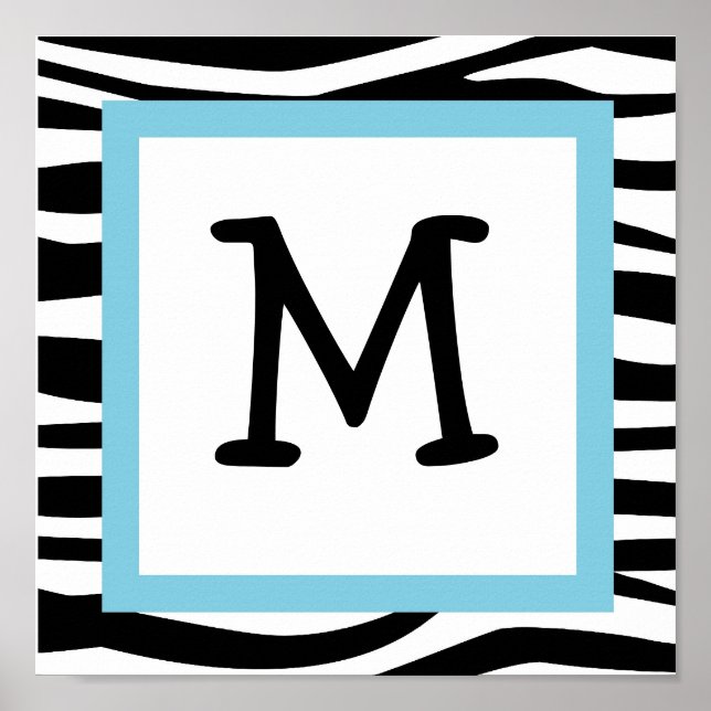 Affiche Tendance Zebra Print Nursery Wall Art Name Print (Devant)