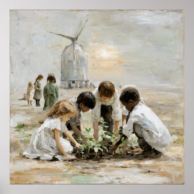 Affiche Tending Tomorrow : Les enfants dans le jardin (Devant)