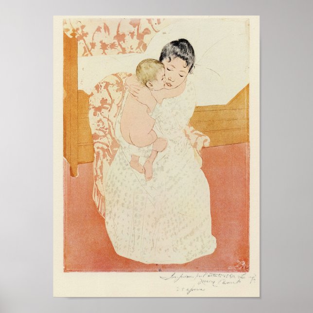 Affiche tendresse maternelle par Mary Stevenson Cassatt (Devant)