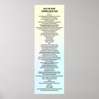 Affiche Tenez la porte : Leçons pour mes enfants 2022