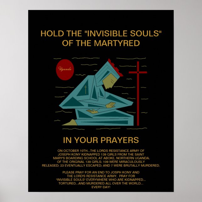 Affiche tenez les âmes invisibles du martyr... (Devant)