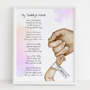 Affiche Tenez Ma Main Poème de Garde Papa Cadeau Papa