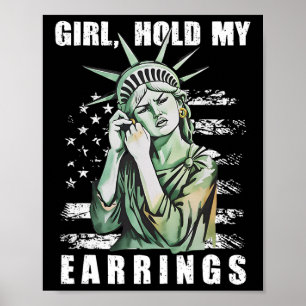 Affiche Tenez Mes Boucles D'Oreilles Statue Résiste Subtil
