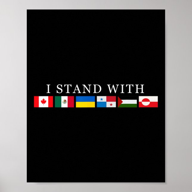 Affiche Tenez-vous avec le Canada Vert Mexique Panama Gaza (Devant)