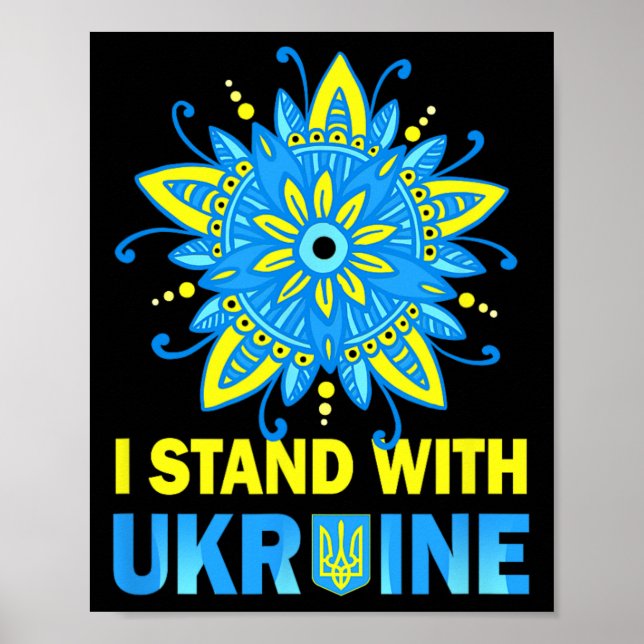 Affiche Tenez-vous avec le drapeau de l'Ukraine Anti-Pouti (Devant)