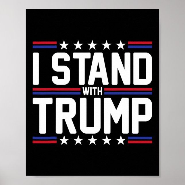Affiche Tenez-Vous Face À Trump American Flag (Drapeau Amé (Devant)