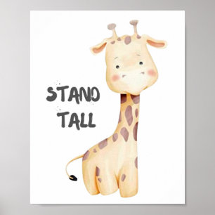 Affiche Tenez-vous grand ! Girafe.
