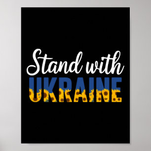 Affiche Tenir avec l'Ukraine Fleur ukrainienne Tournesol