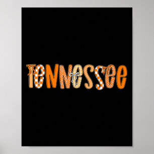 Affiche Tennessee Coquette Orange À damiers Bow Femme