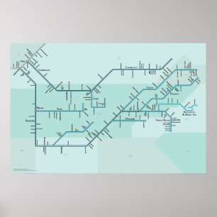 Affiche Tennessee & Cumberland Rivers 30" x 20"