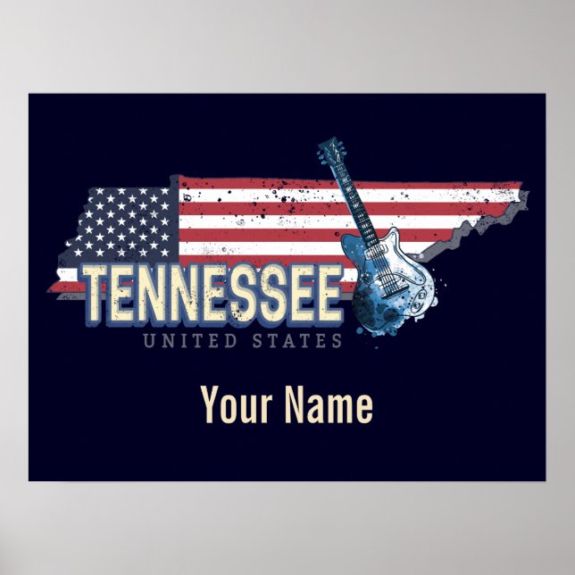Affiche Tennessee États-Unis Retro State Vintage USA (Devant)