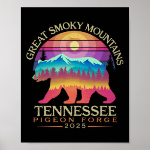 Affiche Tennessee Smoky Mountains Famille Vacation 2025 Co