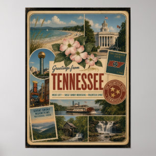 Affiche Tennessee Style Vintage Authentique
