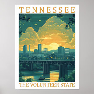 Affiche Tennessee the Volunteer State USA Travel Place