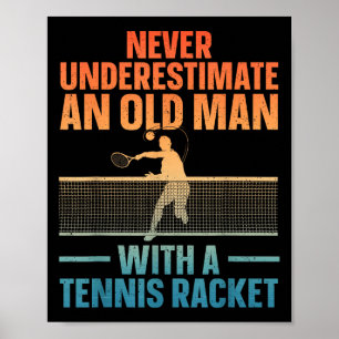Affiche Tennis Art Pour Hommes Grandpa Tennis Lover Pla