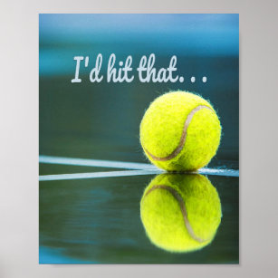 Affiche Tennis-ball je frappais ce cadeau drôle