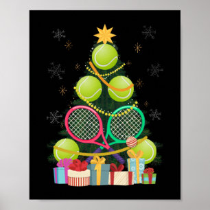 Affiche Tennis Christmas Tree Joueur Tennis Coach