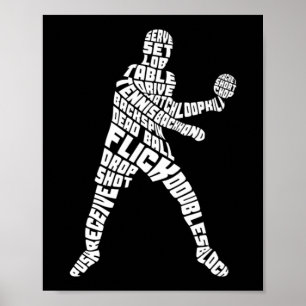 Affiche Tennis de table Typographie Ping Pong Word Art