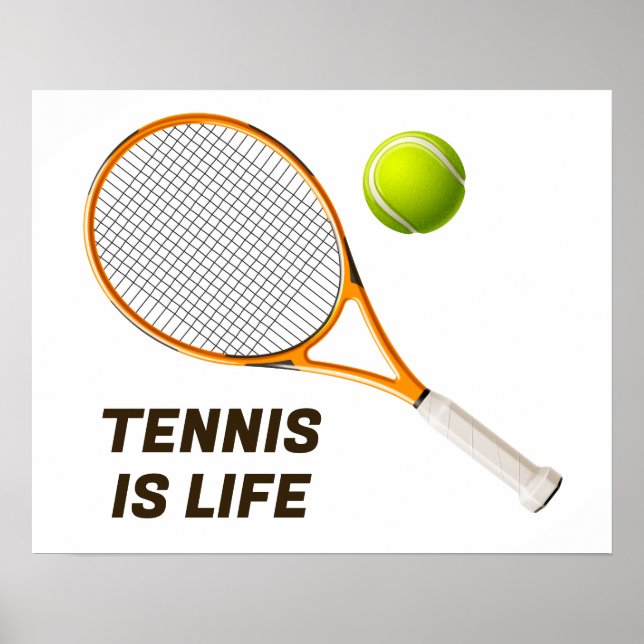 Affiche Tennis de texte personnalisé (Devant)