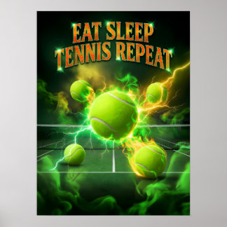 Affiche Tennis Énergie Verte Répétition