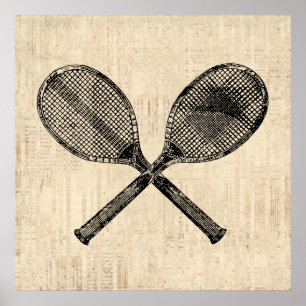 Affiche Tennis Rackets Antique Tennis Racquet Livre de Scr