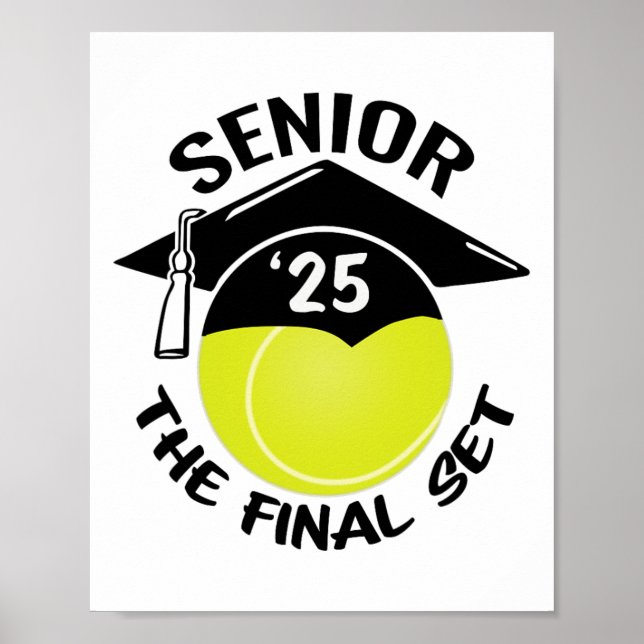 Affiche Tennis Senior 2025 Le dernier set Graduation Cap (Devant)