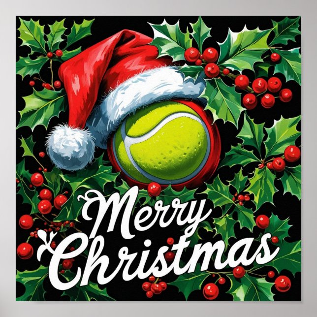 Affiche Tennis sur le thème de Noël pour joueur  (Devant)