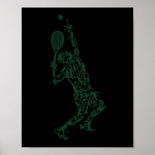 Affiche Tennis T Shirt Player Positionne Balls Racket dans