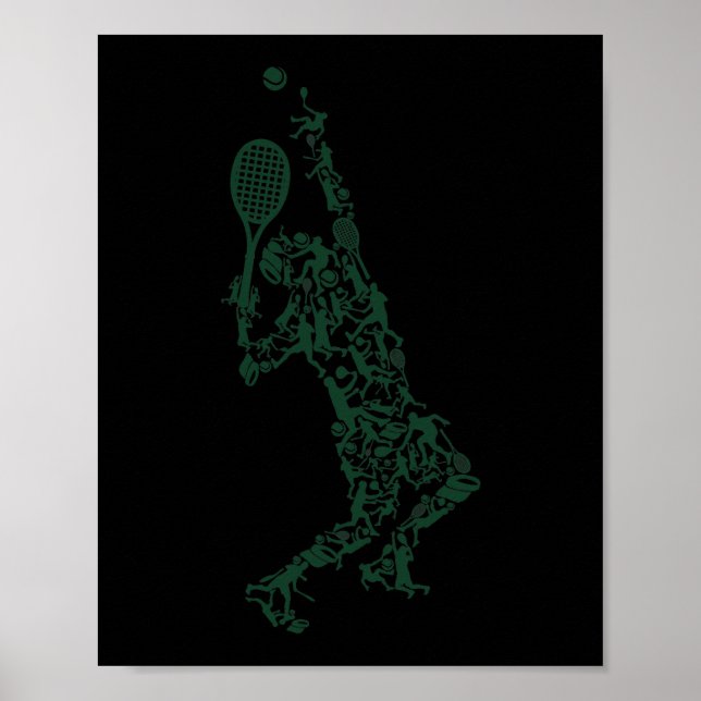 Affiche Tennis T Shirt Player Positionne Balls Racket dans (Devant)