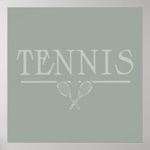 Affiche Tennis vintage Art Illustré COULEUR PERSONNALISÉE