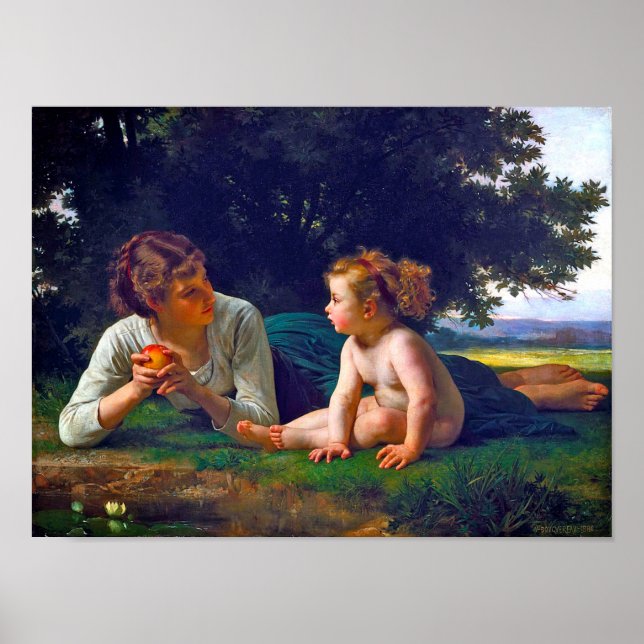 Affiche Tentation, Bouguereau (Devant)