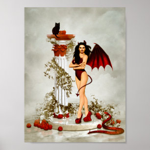 Affiche Tentation de fille diabolique gothique