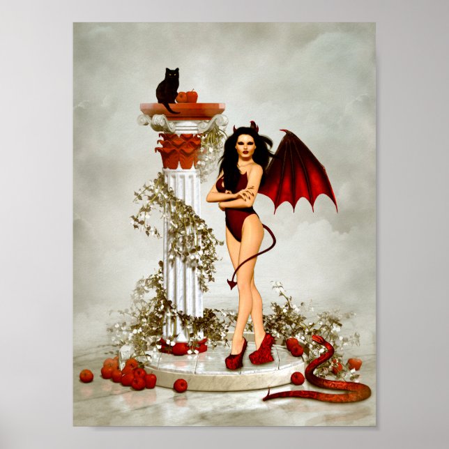 Affiche Tentation de fille diabolique gothique (Devant)