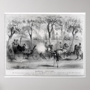 Affiche Tentative d'Edouard Oxford d'assassiner la reine