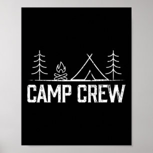 Affiche Tentes d'équipe de camping Amis Famille Hommes Fem